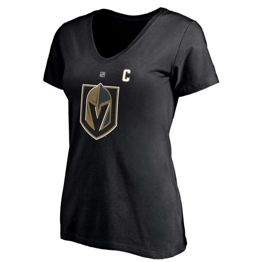 Tops * | Women'S Fanatics Branded Mark Stone Black Vegas Golden Knights Authentic Stack Name & Number V-Neck T-Shirt