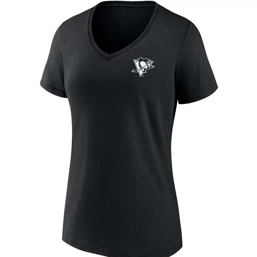 Tops * | Women'S Fanatics Branded Black Pittsburgh Penguins Team Mother'S Day V-Neck T-Shirt