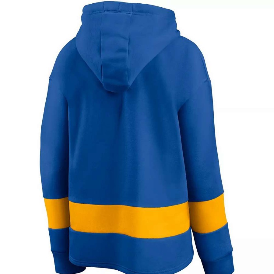 Tops * | Women'S Fanatics Branded Blue/Gold St. Louis Blues Colors Of Pride Colorblock Pullover Hoodie