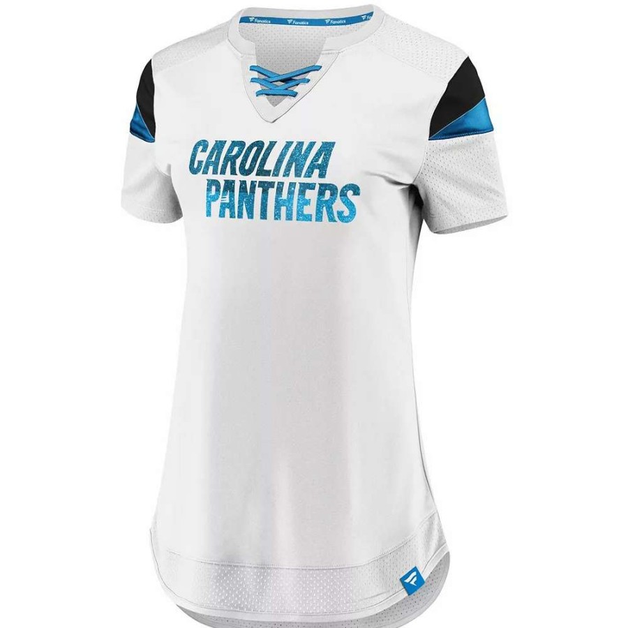 Tops * | Women'S Fanatics Branded Christian Mccaffrey White Carolina Panthers Athena Name & Number Fashion Top