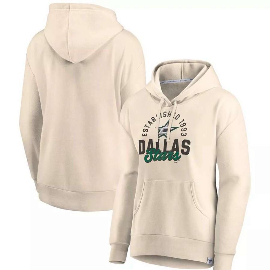 Tops * | Women'S Fanatics Branded Oatmeal Dallas Stars Carry The Puck Pullover Hoodie Sweatshirt