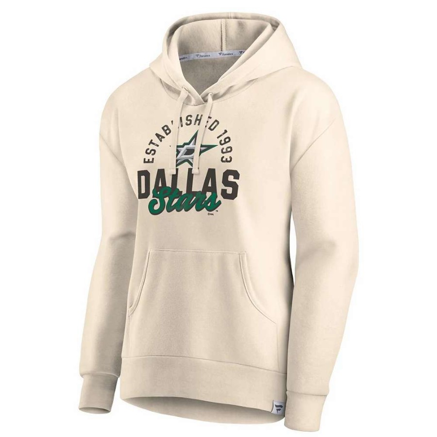 Tops * | Women'S Fanatics Branded Oatmeal Dallas Stars Carry The Puck Pullover Hoodie Sweatshirt