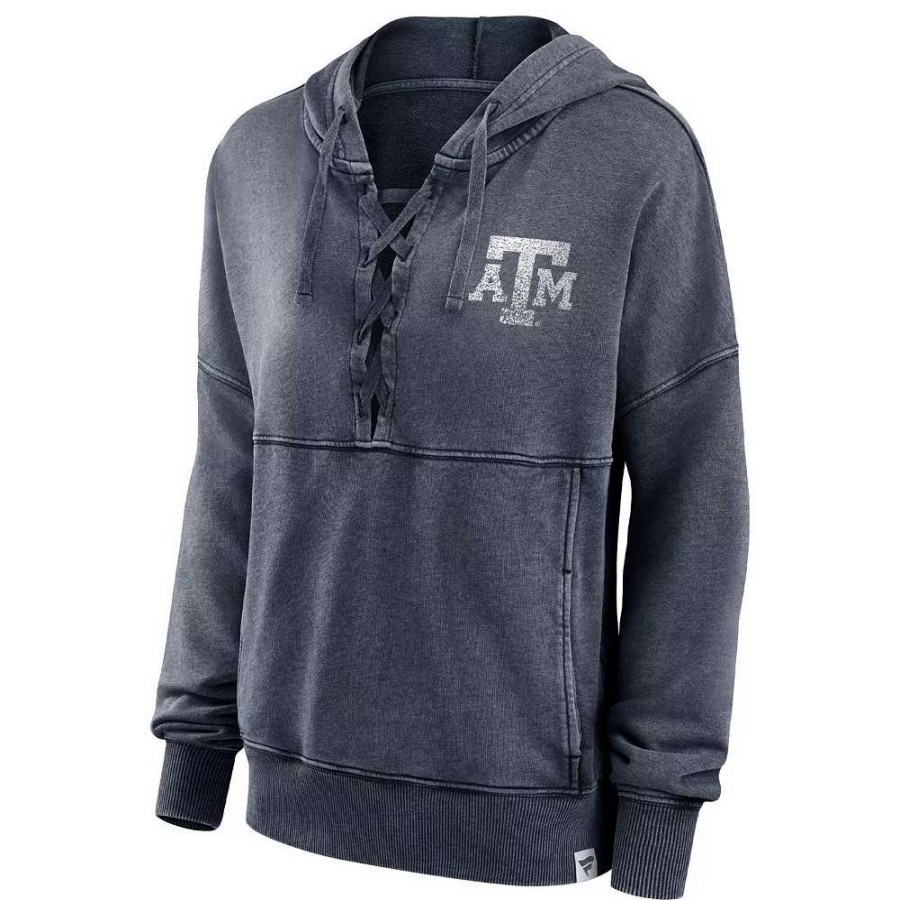 Tops * | Women'S Fanatics Branded Heathered Charcoal Texas A&M Aggies Overall Speed Lace-Up Pullover Hoodie