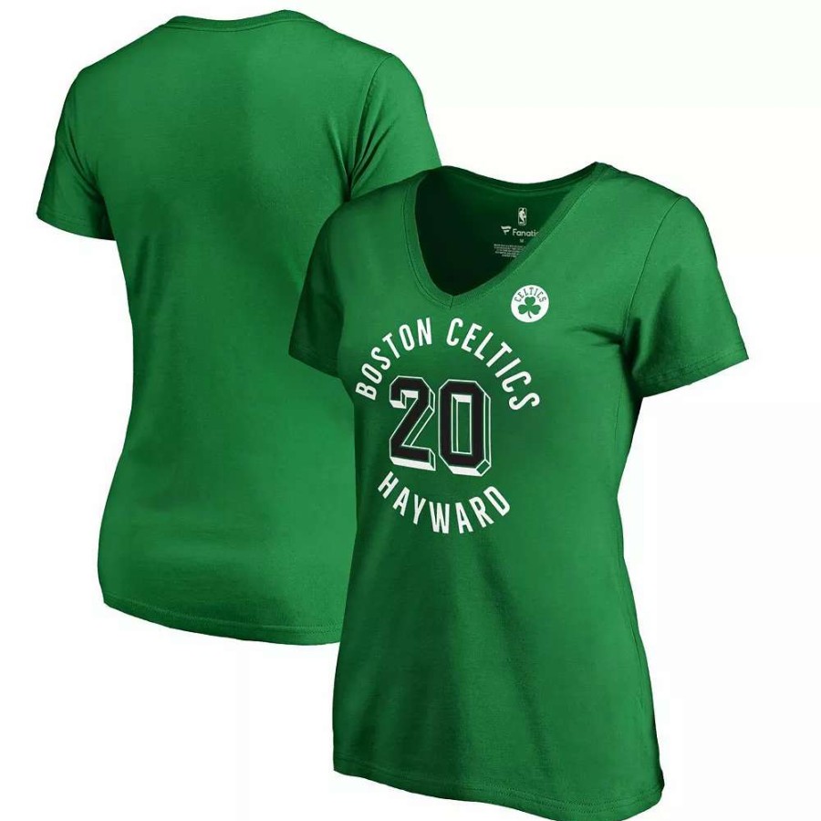 Tops * | Women'S Fanatics Branded Gordon Hayward Kelly Green Boston Celtics Notable Name & Number V-Neck T-Shirt