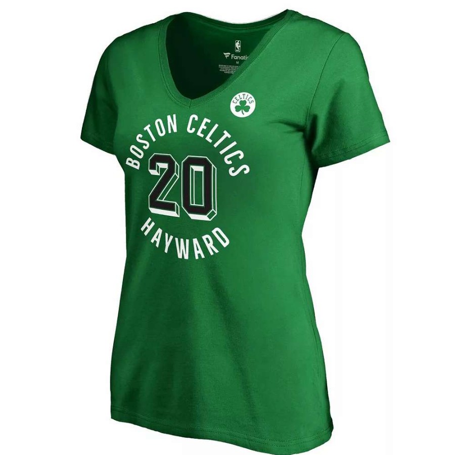 Tops * | Women'S Fanatics Branded Gordon Hayward Kelly Green Boston Celtics Notable Name & Number V-Neck T-Shirt