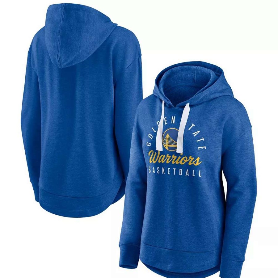 Tops * | Women'S Fanatics Branded Heather Royal Golden State Warriors Iconic Distribution Pullover Hoodie