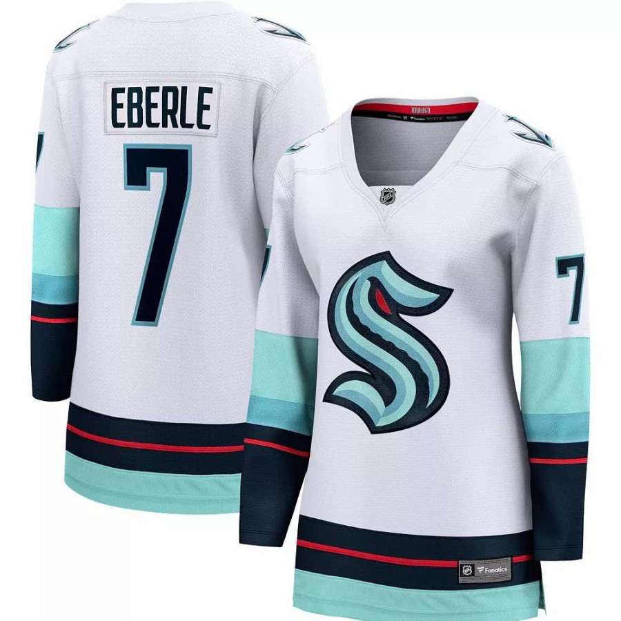 Tops * | Women'S Fanatics Branded Jordan Eberle White Seattle Kraken Away Premier Breakaway Player Jersey