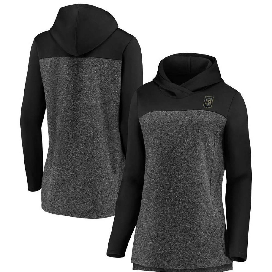 Tops * | Women'S Fanatics Branded Charcoal/Black Lafc Primary Team Logo Pullover Hoodie