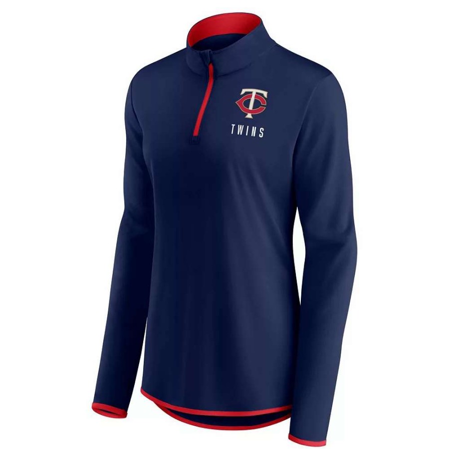 Outerwear * | Women'S Fanatics Branded Navy Minnesota Twins Worth The Drive Quarter-Zip Jacket