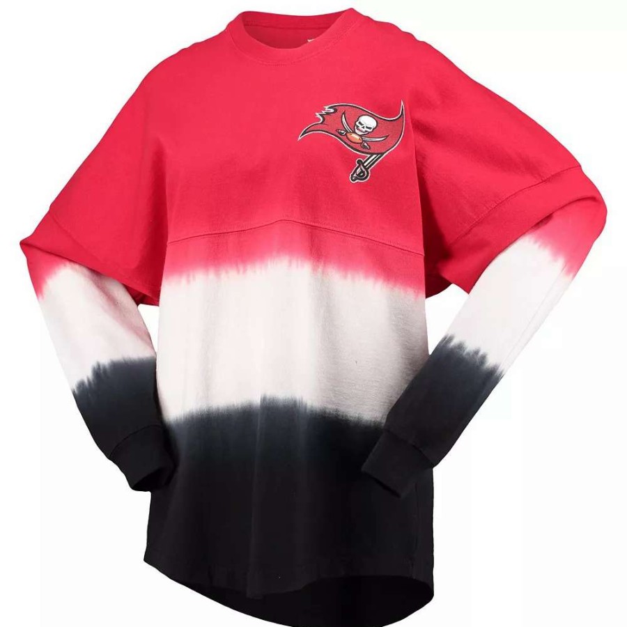 Tops * | Women'S Fanatics Branded Red/Black Tampa Bay Buccaneers Ombre Long Sleeve T-Shirt