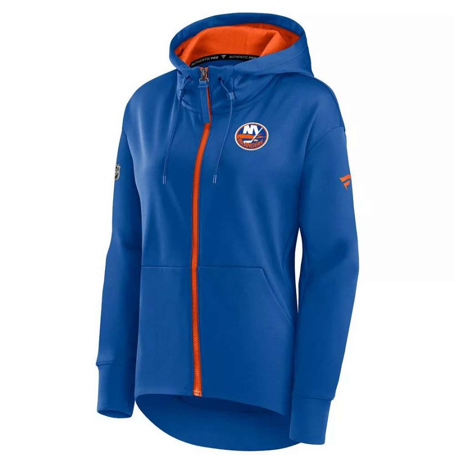 Tops * | Women'S Fanatics Branded Royal New York Islanders Authentic Pro Rink Full-Zip Hoodie