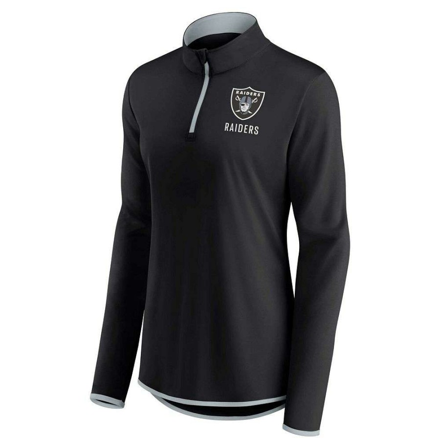 Outerwear * | Women'S Fanatics Branded Black Las Vegas Raiders Worth The Drive Quarter-Zip Top