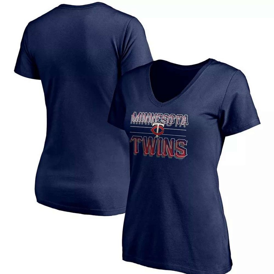 Tops * | Women'S Fanatics Branded Navy Minnesota Twins Compulsion To Win V-Neck T-Shirt