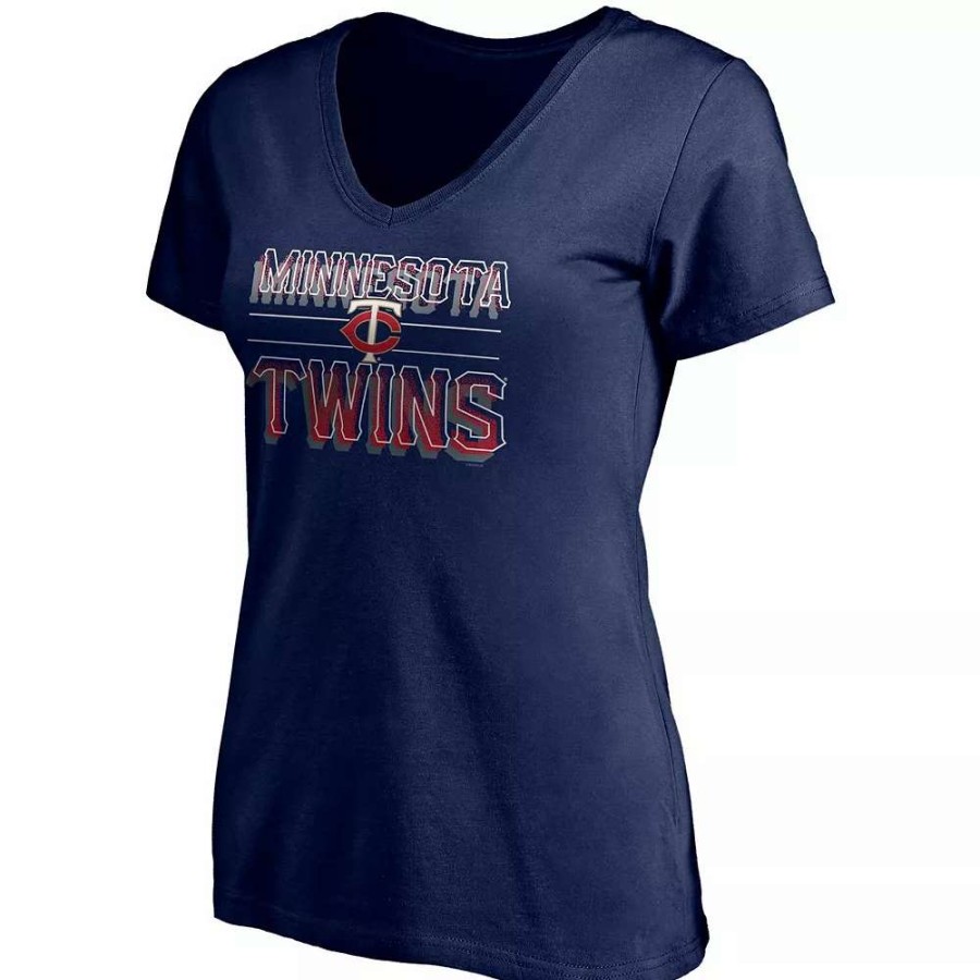 Tops * | Women'S Fanatics Branded Navy Minnesota Twins Compulsion To Win V-Neck T-Shirt