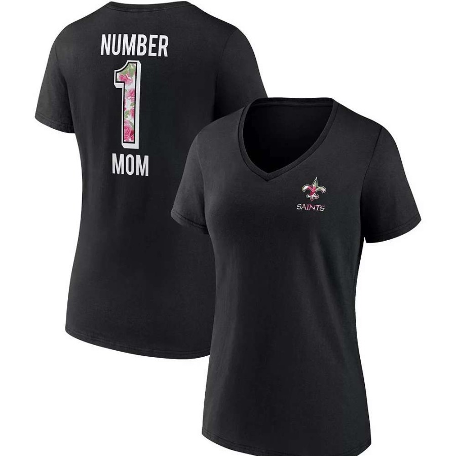 Tops * | Women'S Fanatics Branded Black New Orleans Saints Team Mother'S Day V-Neck T-Shirt