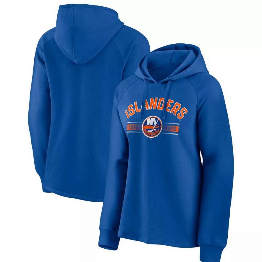 Tops * | Women'S Fanatics Branded Royal New York Islanders Perfect Play Raglan Pullover Hoodie