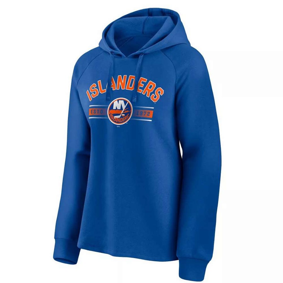 Tops * | Women'S Fanatics Branded Royal New York Islanders Perfect Play Raglan Pullover Hoodie