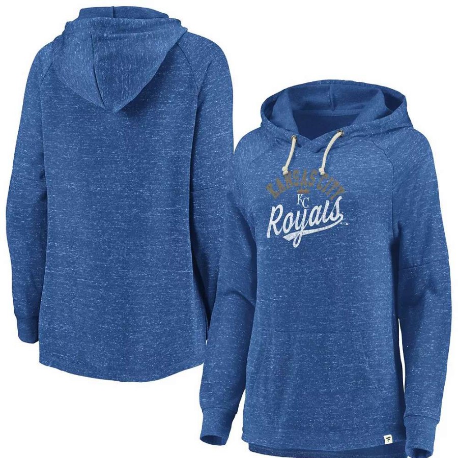 Tops * | Women'S Fanatics Branded Royal Kansas City Royals Faded Script Pullover Hoodie