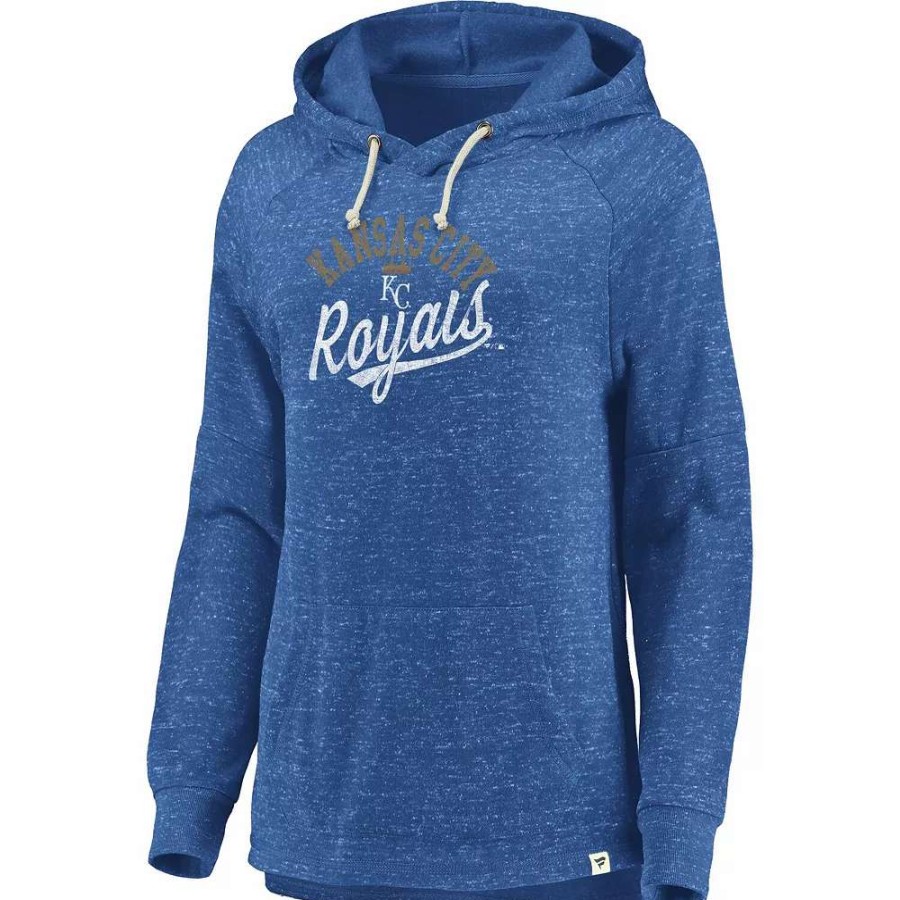 Tops * | Women'S Fanatics Branded Royal Kansas City Royals Faded Script Pullover Hoodie