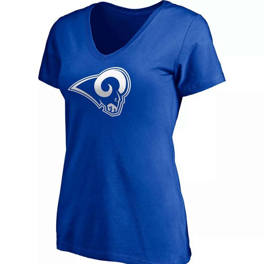 Tops * | Women'S Fanatics Branded Aaron Donald Royal Los Angeles Rams Player Icon Name & Number V-Neck T-Shirt