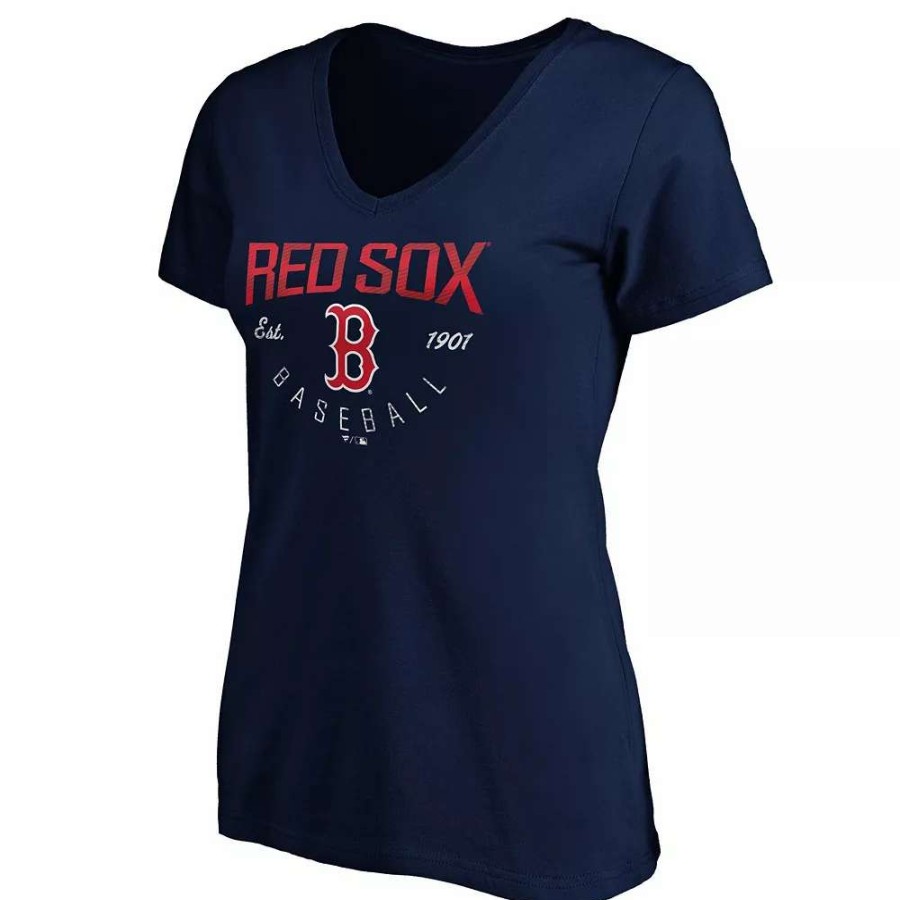 Tops * | Women'S Fanatics Branded Navy Boston Red Sox Live For It V-Neck T-Shirt