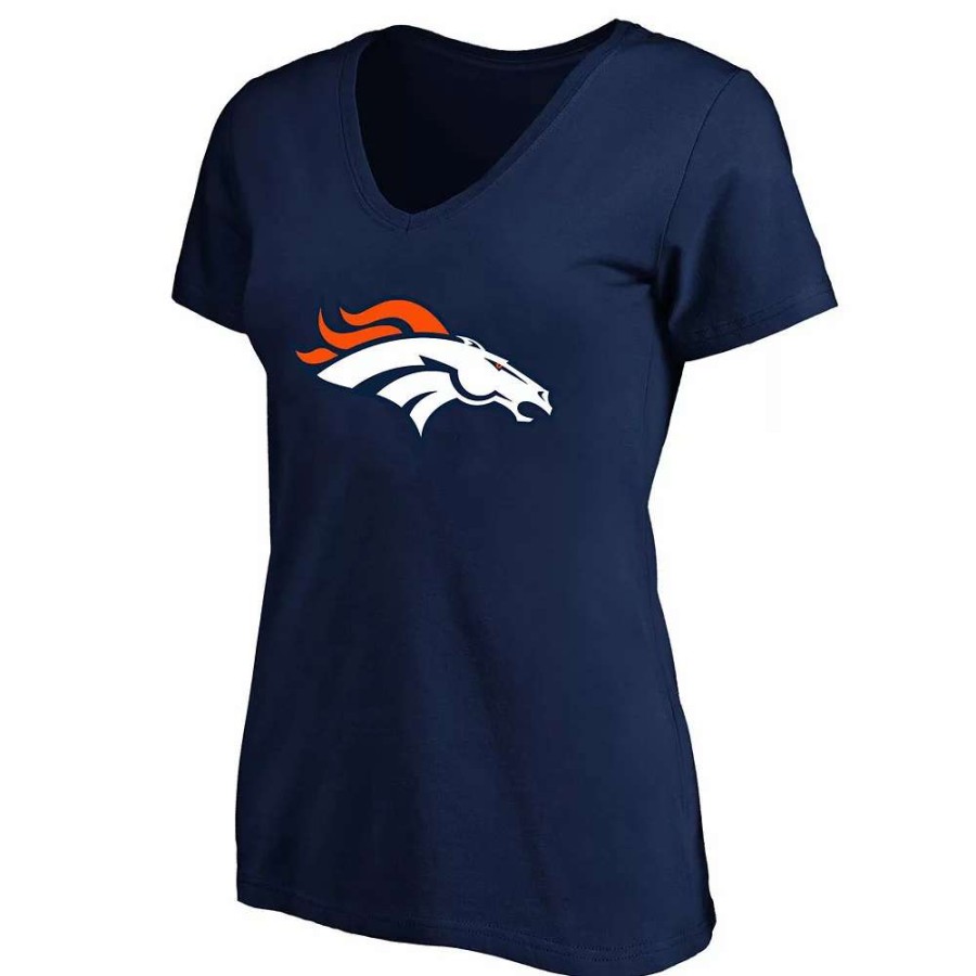 Tops * | Women'S Fanatics Branded Russell Wilson Navy Denver Broncos Plus Size Player Name & Number V-Neck T-Shirt