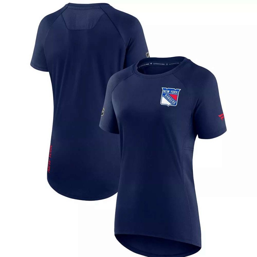 Tops * | Women'S Fanatics Branded Navy New York Rangers Authentic Pro Rink Raglan Tech T-Shirt