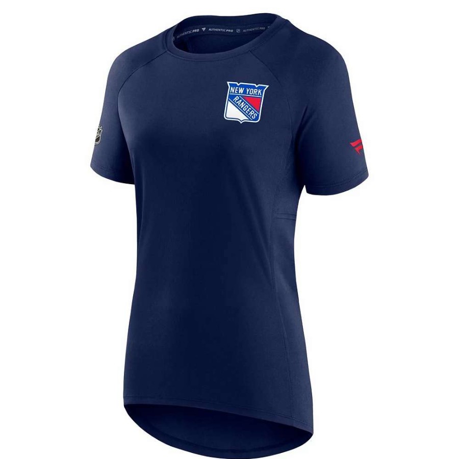 Tops * | Women'S Fanatics Branded Navy New York Rangers Authentic Pro Rink Raglan Tech T-Shirt