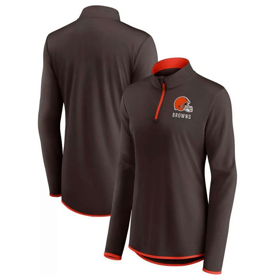 Outerwear * | Women'S Fanatics Branded Brown Cleveland Browns Worth The Drive Quarter-Zip Top