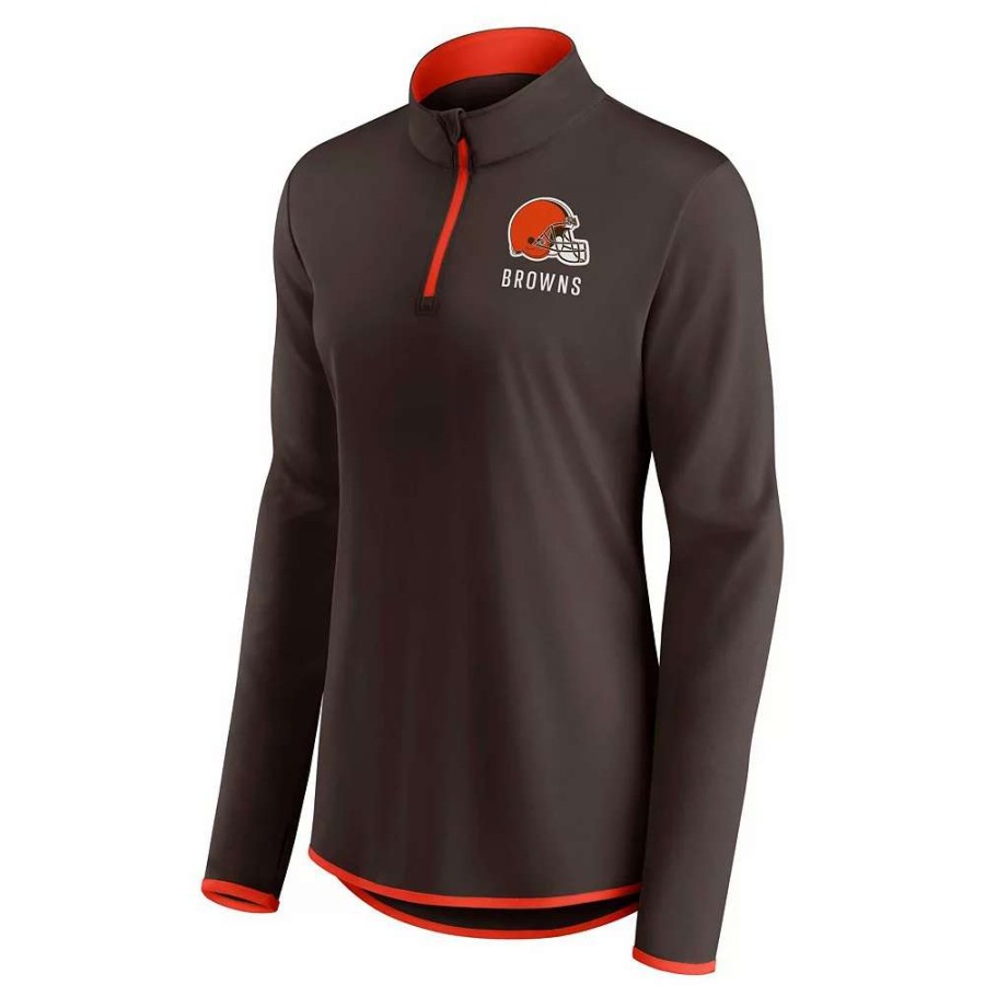 Outerwear * | Women'S Fanatics Branded Brown Cleveland Browns Worth The Drive Quarter-Zip Top