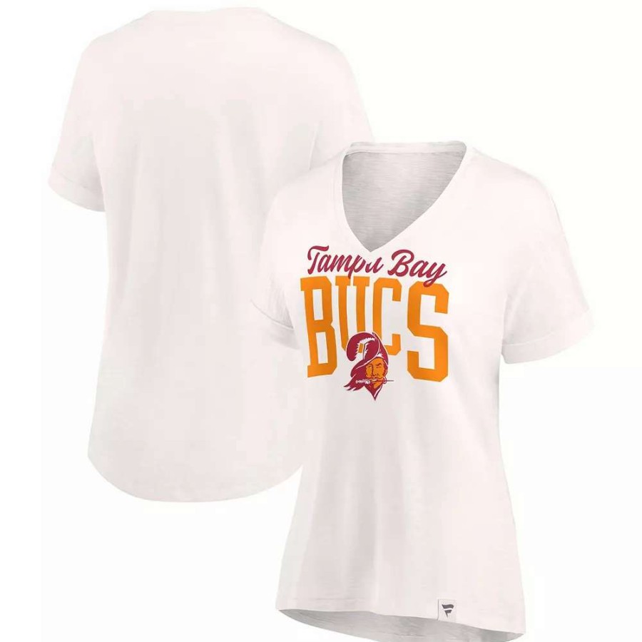 Tops * | Women'S Fanatics Branded Oatmeal Tampa Bay Buccaneers Motivating Force V-Neck T-Shirt