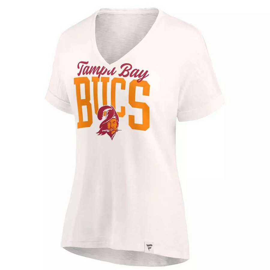 Tops * | Women'S Fanatics Branded Oatmeal Tampa Bay Buccaneers Motivating Force V-Neck T-Shirt