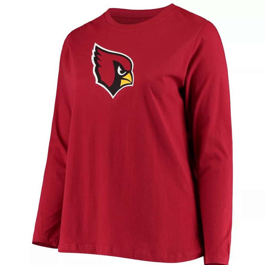 Tops * | Women'S Fanatics Branded Cardinal Arizona Cardinals Plus Size Primary Logo Long Sleeve T-Shirt