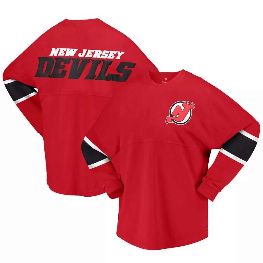 Tops * | Women'S Fanatics Branded Red New Jersey Devils Jersey Long Sleeve T-Shirt