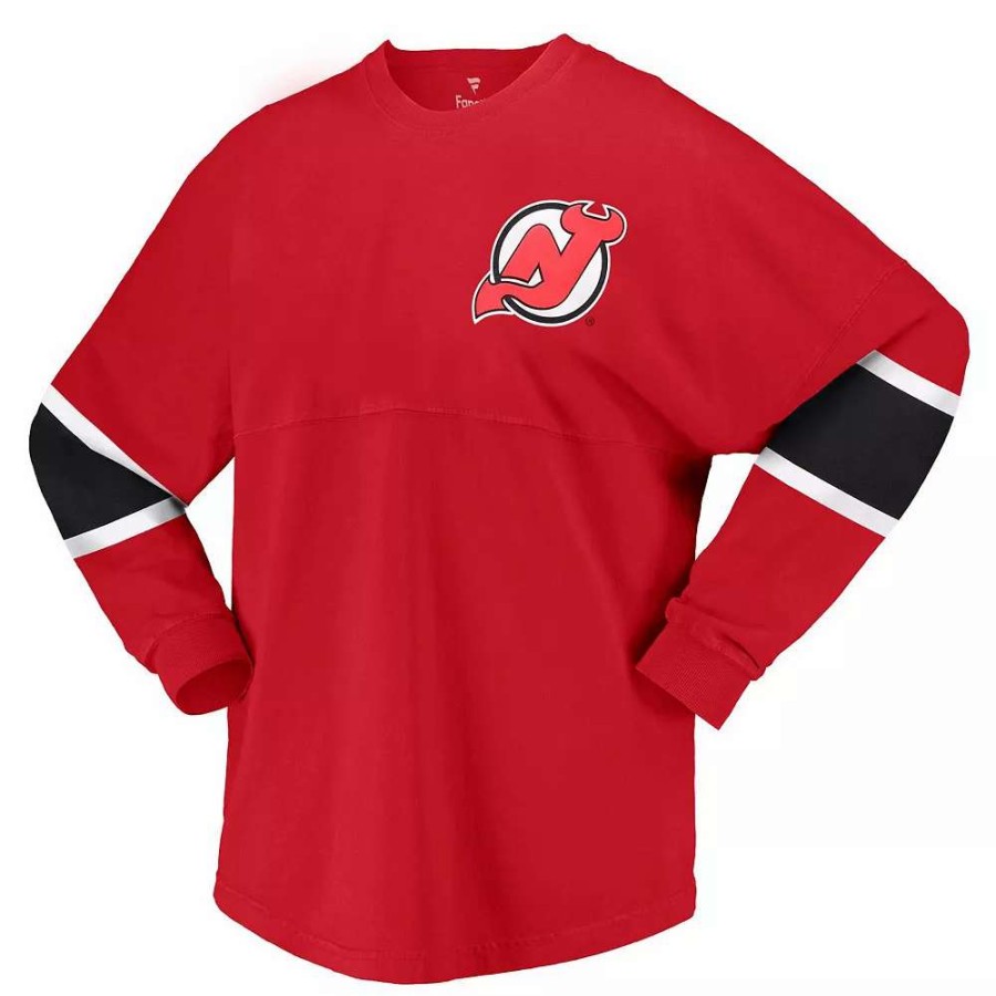 Tops * | Women'S Fanatics Branded Red New Jersey Devils Jersey Long Sleeve T-Shirt