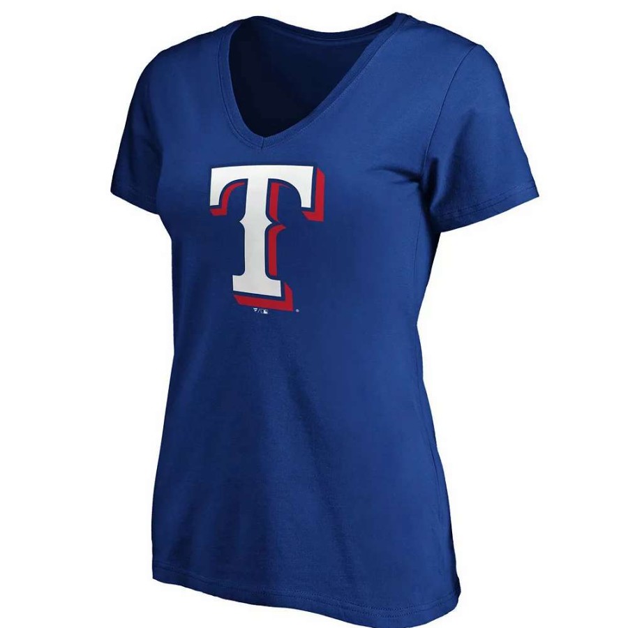 Tops * | Women'S Fanatics Branded Royal Texas Rangers Core Official Logo V-Neck T-Shirt