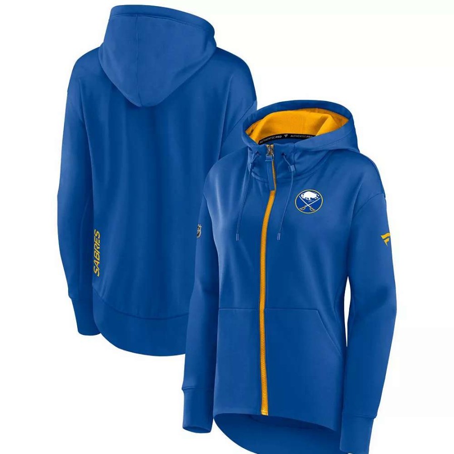 Tops * | Women'S Fanatics Branded Royal Buffalo Sabres Authentic Pro Rink Full-Zip Hoodie