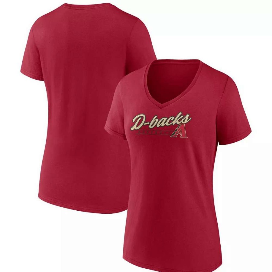 Tops * | Women'S Fanatics Branded Red Arizona Diamondbacks One & Only V-Neck T-Shirt