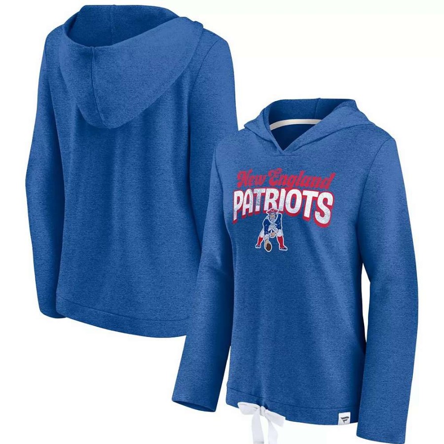 Tops * | Women'S Fanatics Branded Heathered Royal New England Patriots First Team Flowy Pullover Hoodie