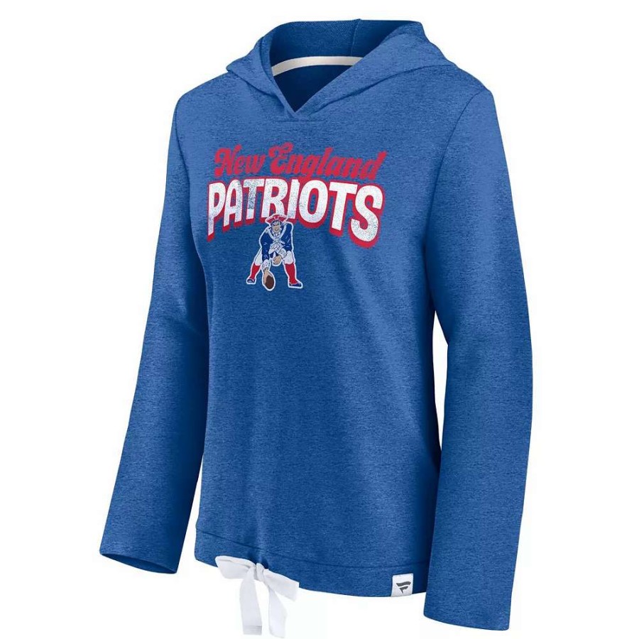 Tops * | Women'S Fanatics Branded Heathered Royal New England Patriots First Team Flowy Pullover Hoodie