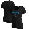 Tops * | Women'S Fanatics Branded Black Miami Marlins Live For It V-Neck T-Shirt