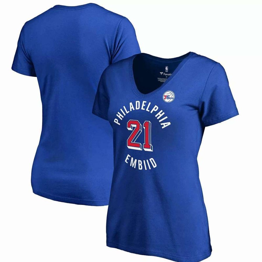 Tops * | Women'S Fanatics Branded Joel Embiid Royal Philadelphia 76Ers Plus Size Notable T-Shirt