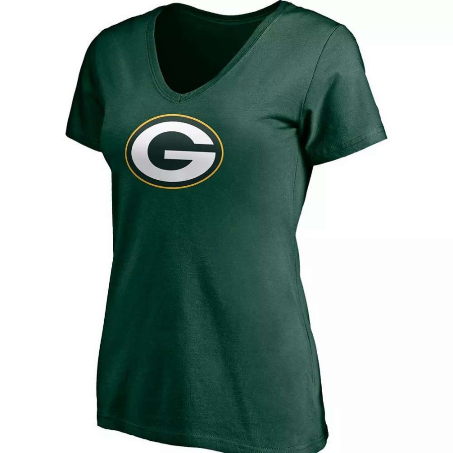 Tops * | Women'S Fanatics Branded Aaron Rodgers Green Green Bay Packers Player Icon Name & Number V-Neck T-Shirt