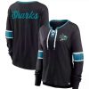 Tops * | Women'S Fanatics Branded Black San Jose Sharks Effervescent Exclusive Lace-Up Long Sleeve T-Shirt