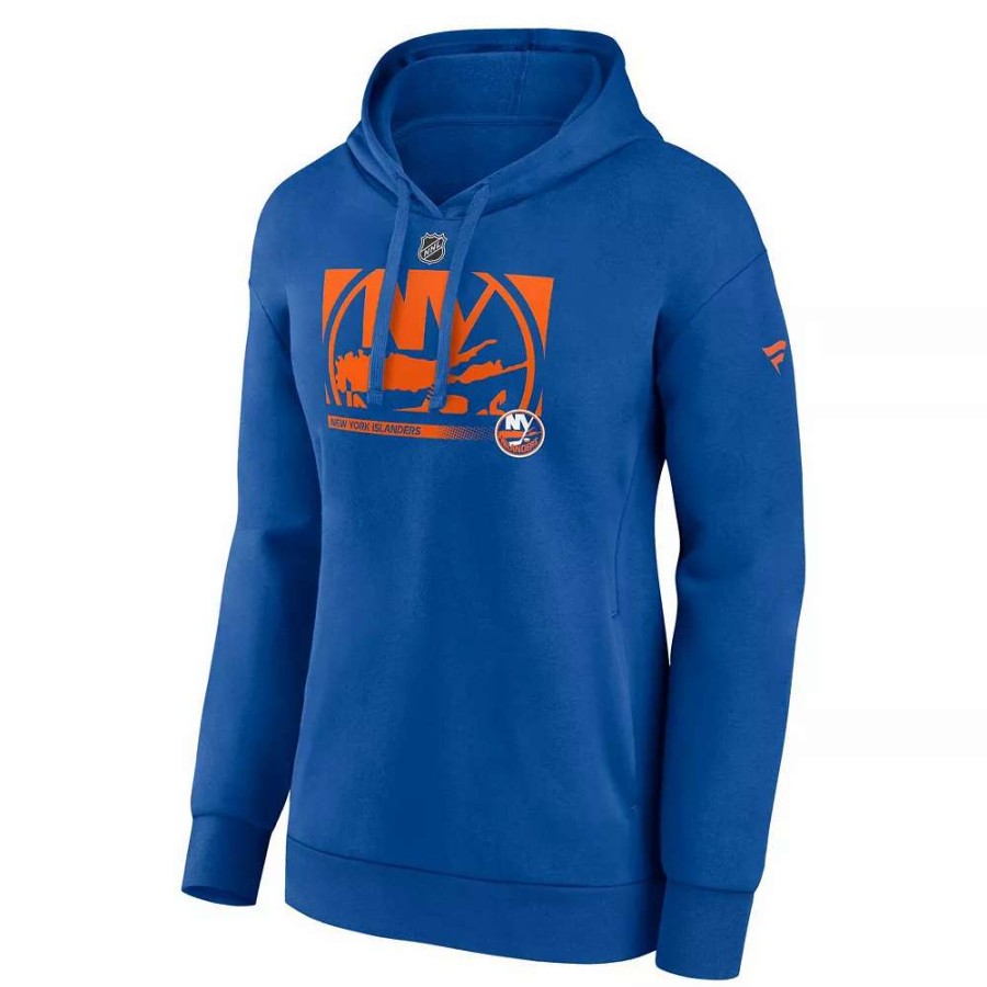 Tops * | Women'S Fanatics Branded Royal New York Islanders Authentic Pro Core Collection Secondary Logo V-Neck Pullover Hoodie