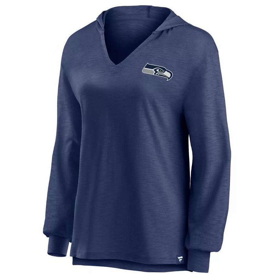 Tops * | Women'S Fanatics Branded College Navy Seattle Seahawks Jumper V-Neck Pullover Hoodie