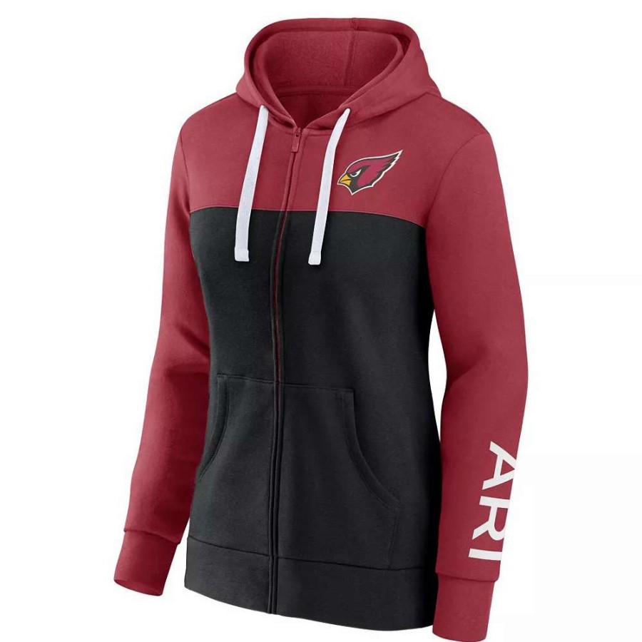 Tops * | Women'S Fanatics Branded Cardinal/Black Arizona Cardinals Take The Field Color Block Full-Zip Hoodie