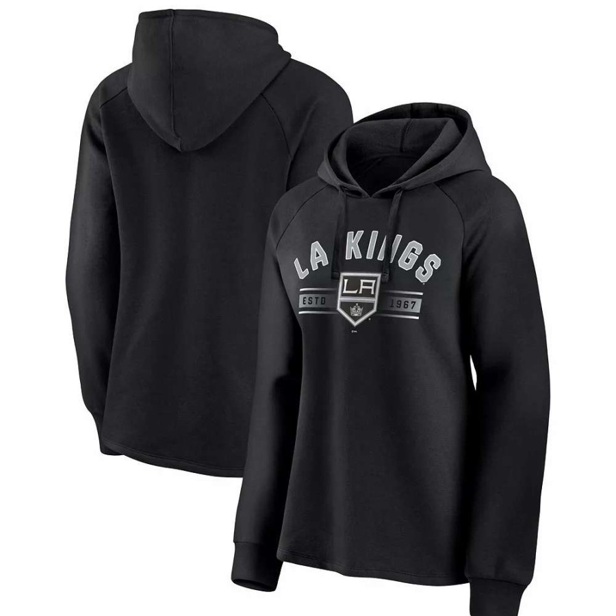 Tops * | Women'S Fanatics Branded Black Los Angeles Kings Perfect Play Raglan Pullover Hoodie