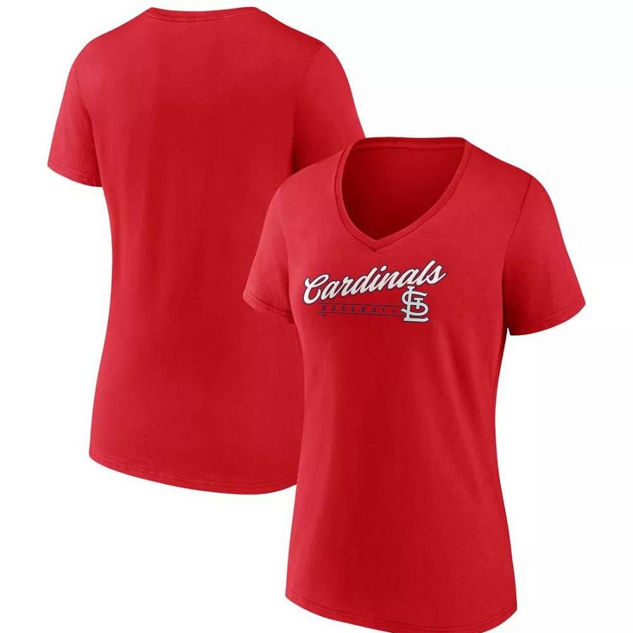 Tops * | Women'S Fanatics Branded Red St. Louis Cardinals One & Only V-Neck T-Shirt