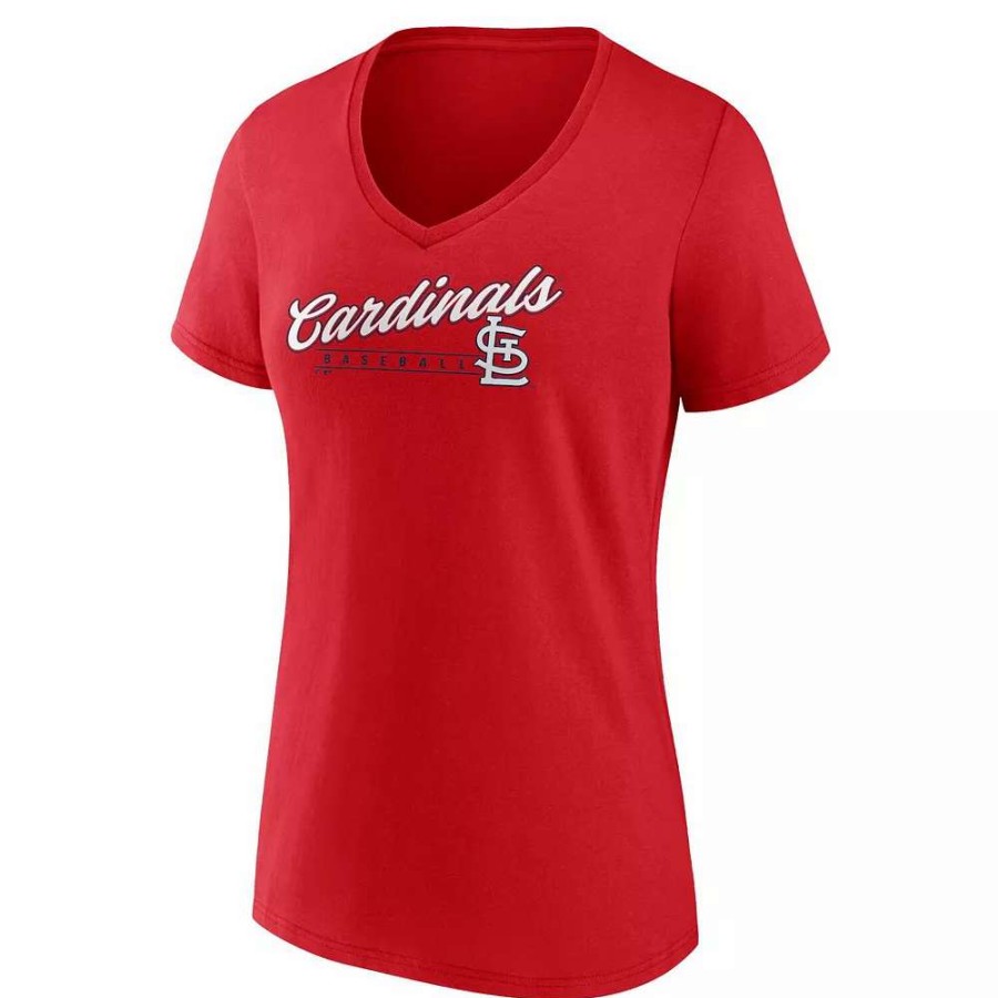 Tops * | Women'S Fanatics Branded Red St. Louis Cardinals One & Only V-Neck T-Shirt